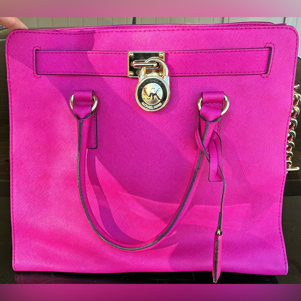 Michael Kors Fuchsia Hamilton with Gold Accents